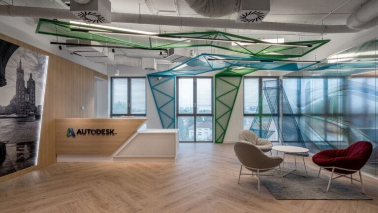Kolorowy Net Effect – biuro Autodesk projekt The Design Group