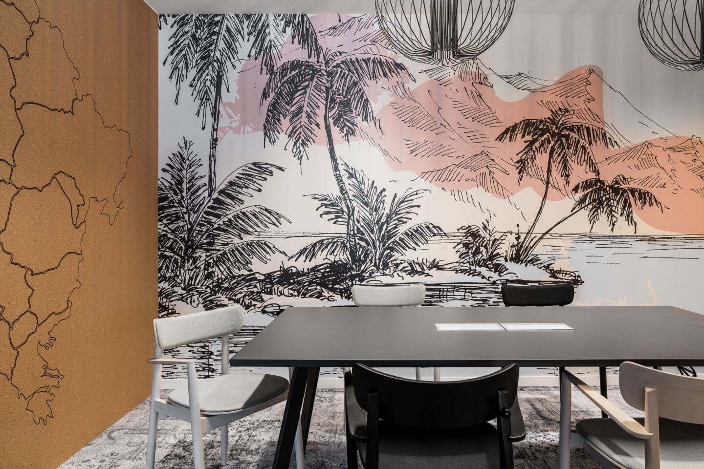 Biuro Accor i Orbis Warszawa – tapeta, proj. The Design Group